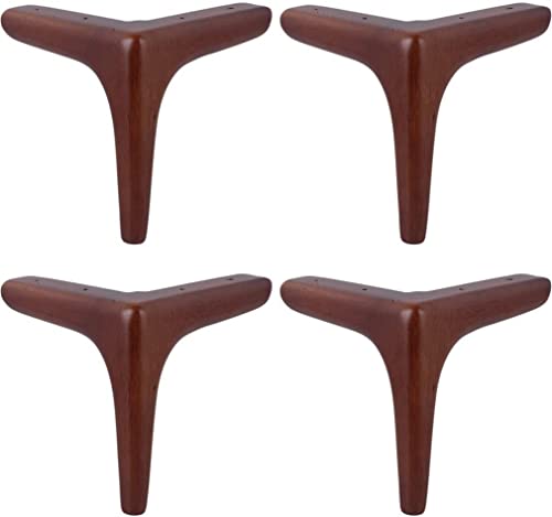 Set of 4 Solid Wood Furniture Legs, Walnut T858242