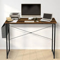 47 Inch Brown Wooden Desk with Storage Bag T242