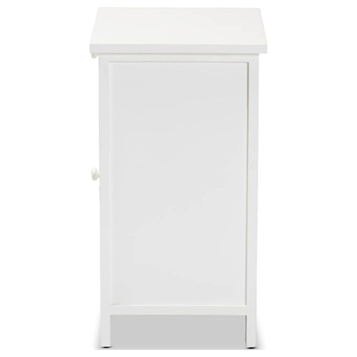 White Wood and Rattan 2-Door Nightstand F191776
