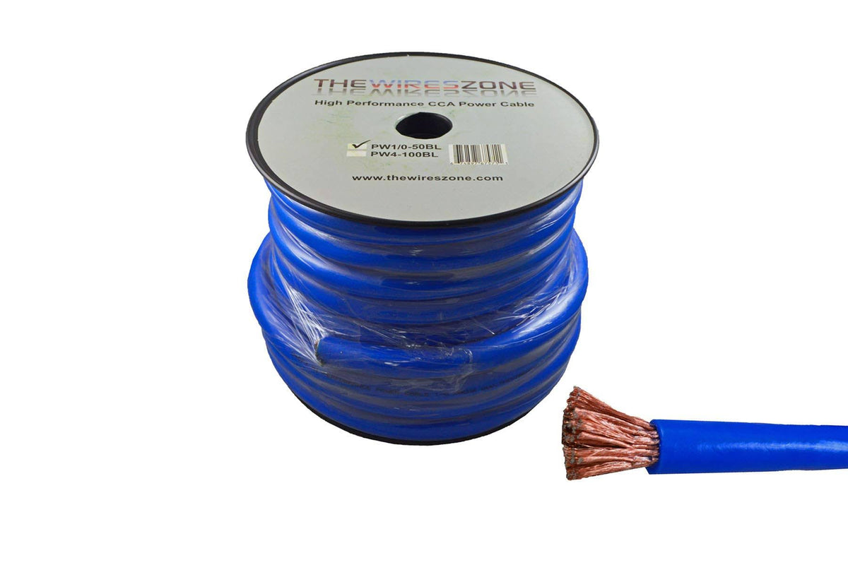 Blue 50 Feet 1/0 AWG Power/Ground Cable Wire Q965