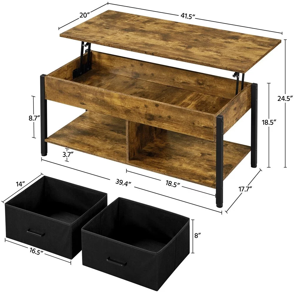 Lift Top Wood Coffee Table with Storage Baskets Z476987