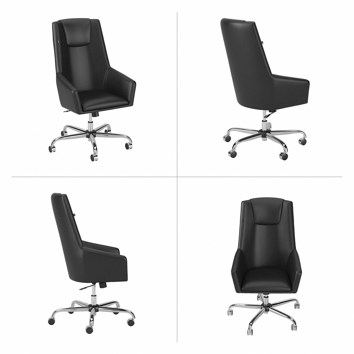 Black Leather Box Chair U15990