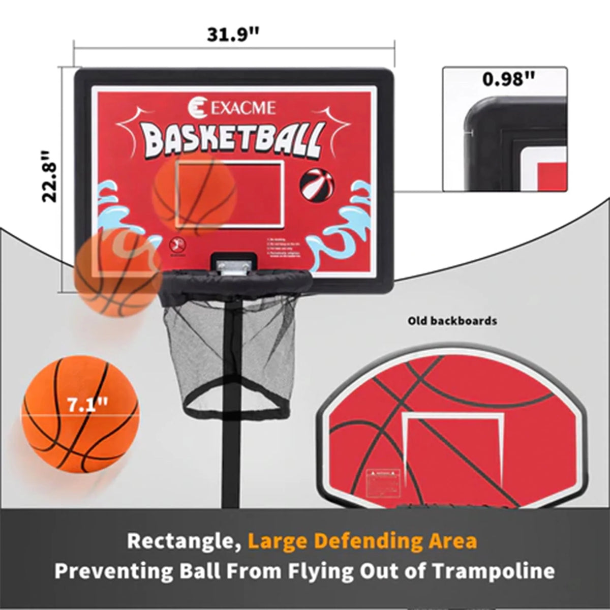 Red Trampoline Basketball Hoop C924918