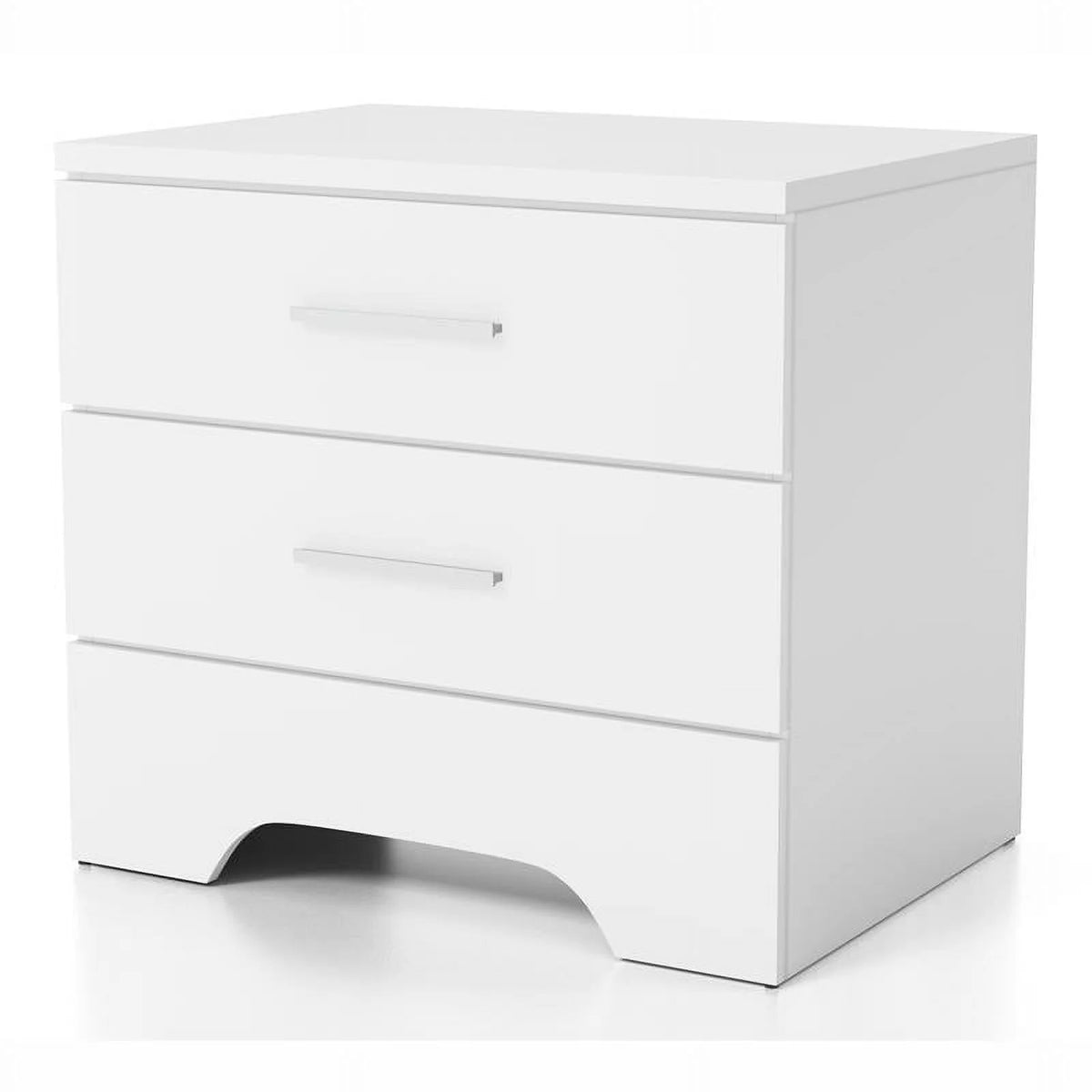 White Wood 2-Drawer Nightstand U8247