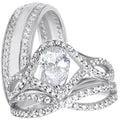 Sterling Silver Wedding Ring Set V607