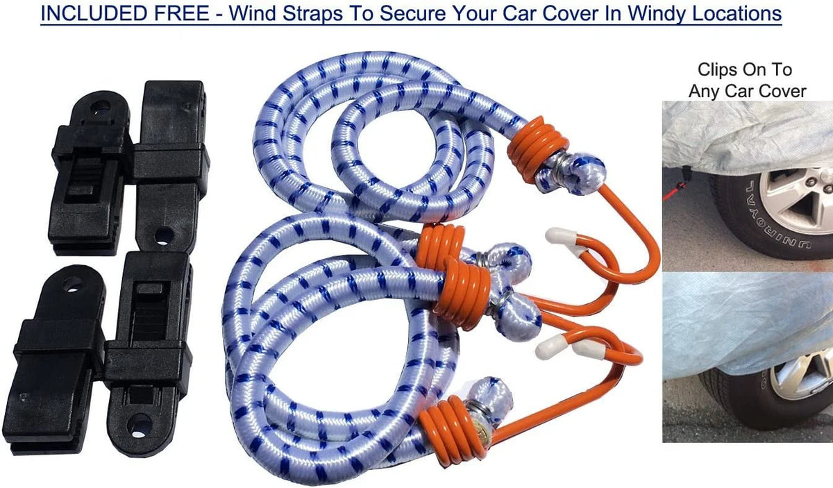 SUV Car Cover 184 inches Long Outdoor with Cable Lock, Bag & Wind Straps Y560197