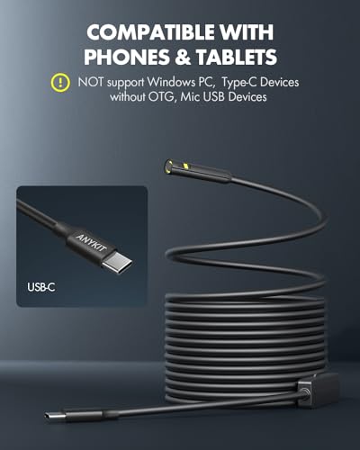 16.5ft Semi-Rigid Dual Lens USB Endoscope Camera with 8 Adjustable LED Lights Y985421