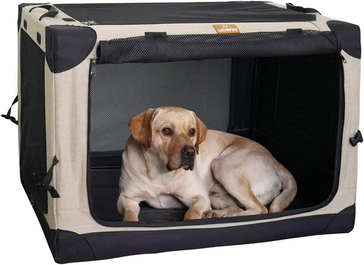 Portable Folding 4 Door Dog Crate Carrier W134586