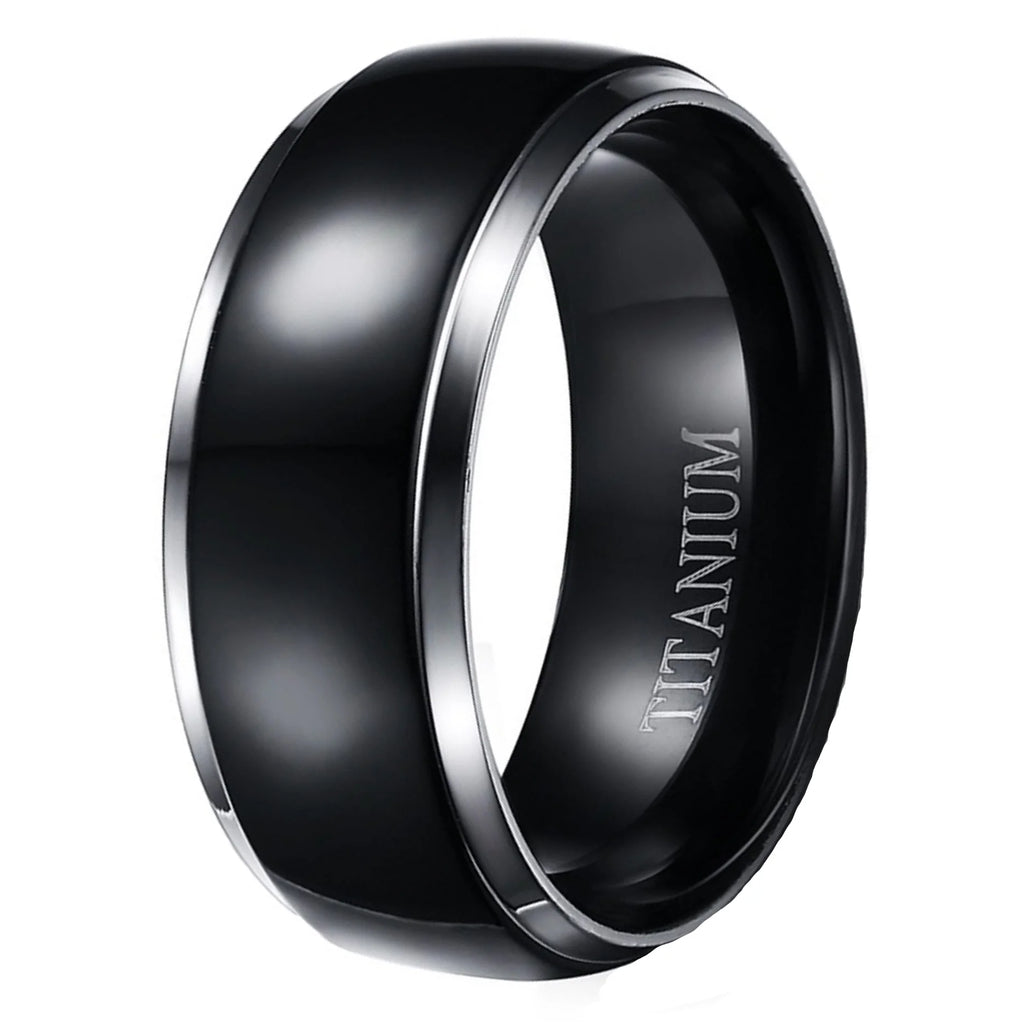 3 Piece Sterling Silver Black Titanium Wedding Band Engagement Ring Set A775980
