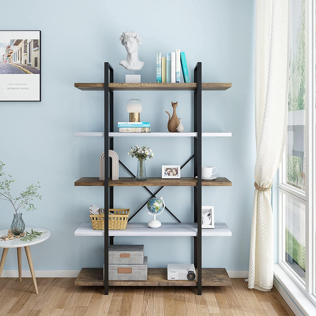 Silver Gray 5-Tier Bookcase Q5019