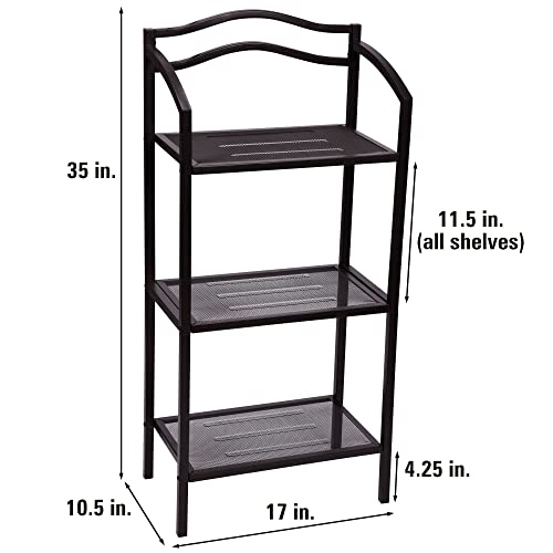 White 3-Tier Metal Bathroom Storage Shelf E33044