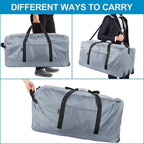 120L Foldable Rolling Duffel Bag with 3 Wheels T94895