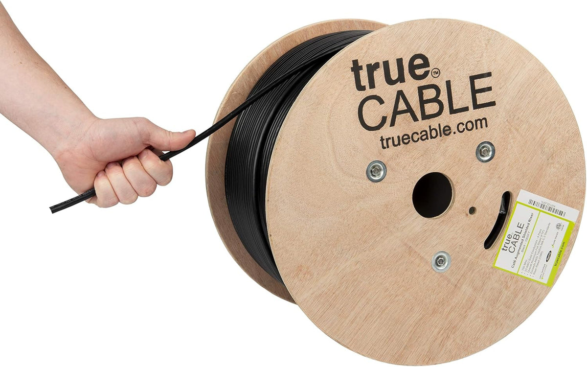 Cat6A Shielded Riser 1000ft Pink 23AWG Solid Bare Copper Ethernet Cable K7105