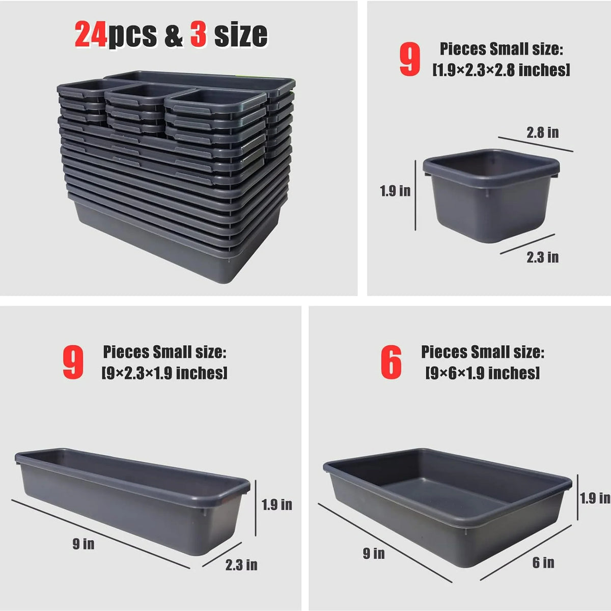 24 Pack Tool Box Organizer with Tray Dividers L764386