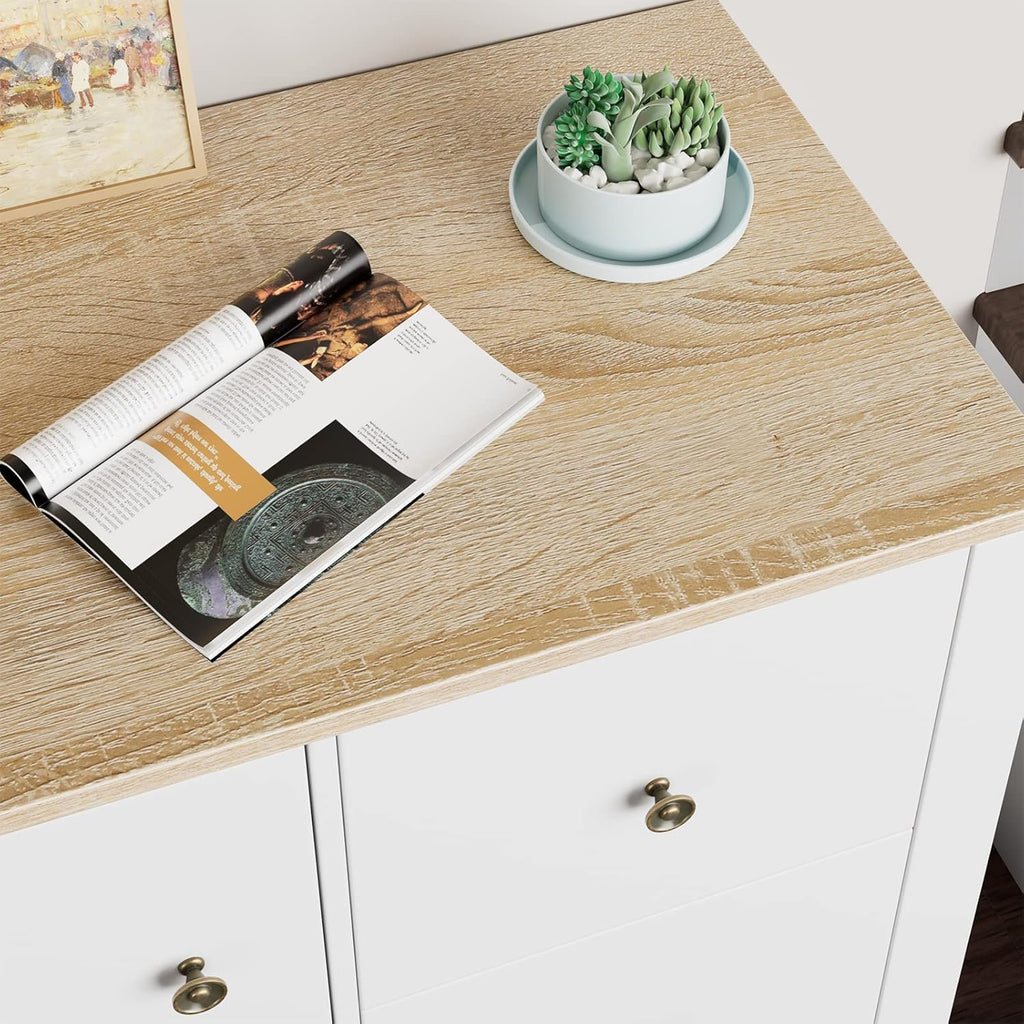 White Oak 3 Drawer 1 Door Storage Cabinet I79618