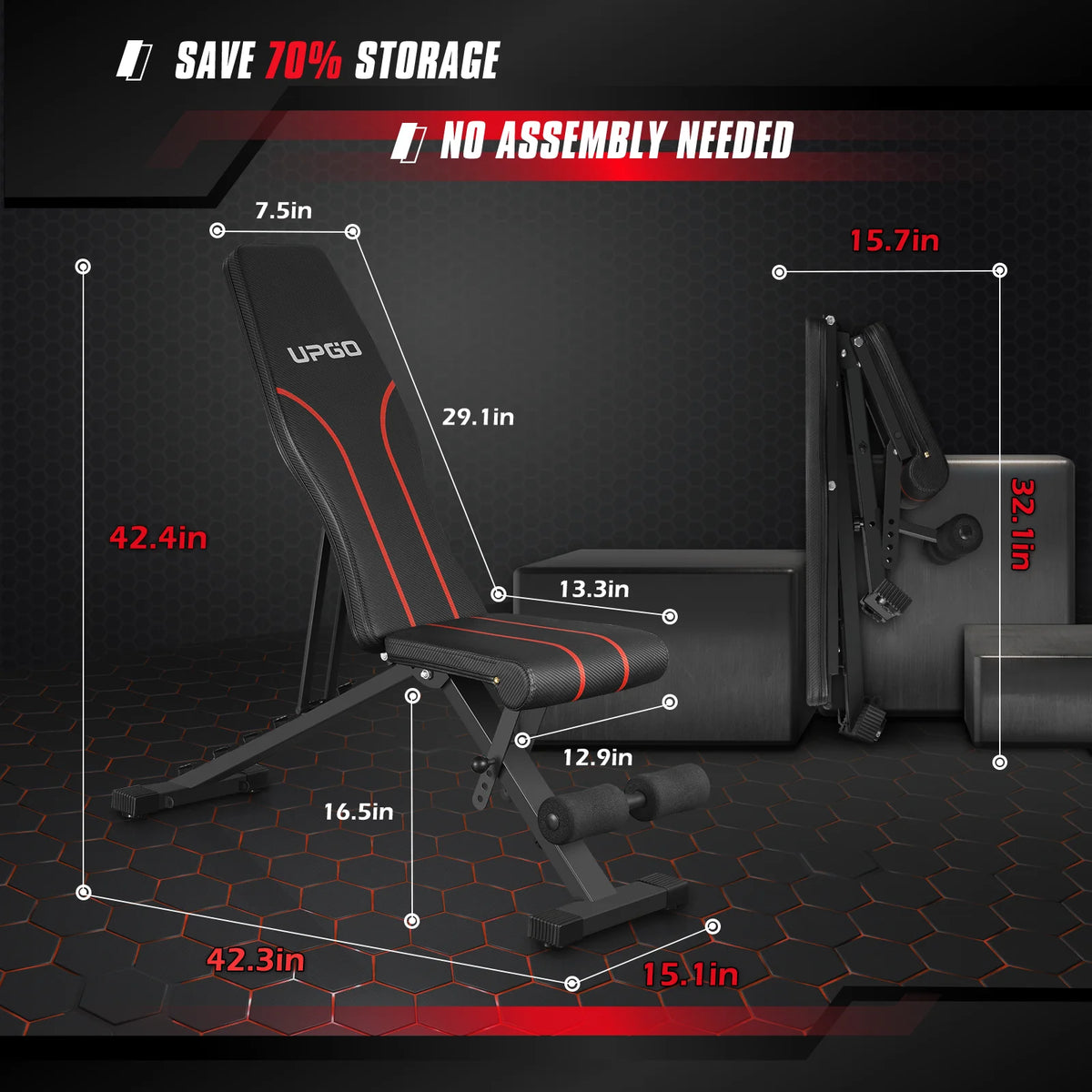 Adjustable Weight Bench 700LBS Capacity Foldable K72040