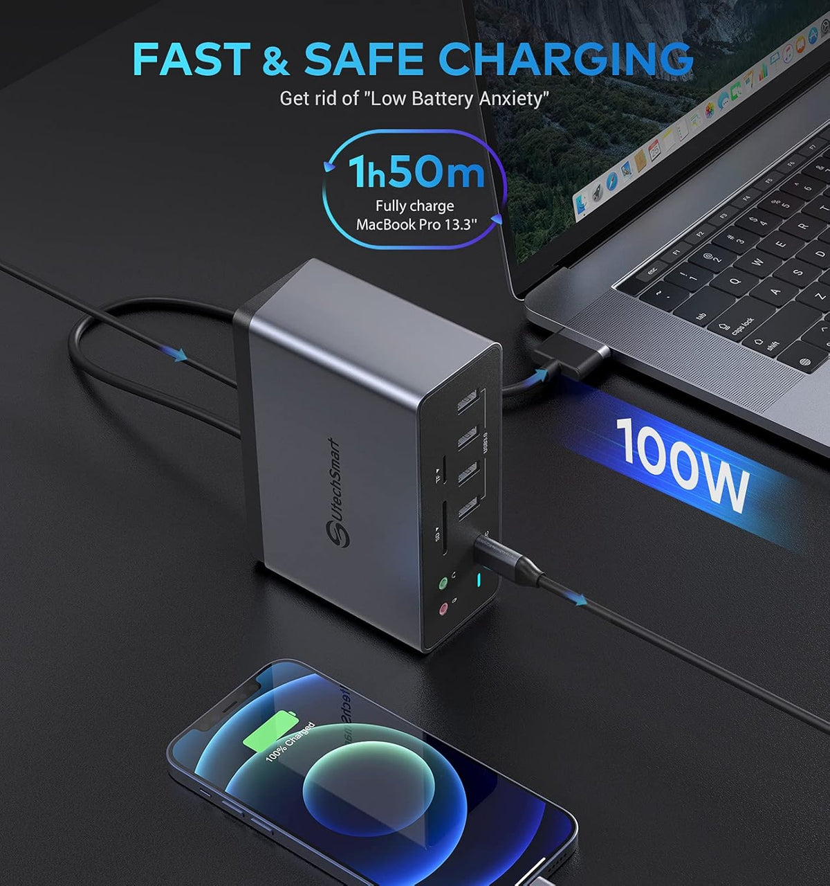 19 in 1 USB C Docking Station with 3 HDMI, VGA, PD 3.0, Ethernet, SD/TF Card Reader, Audio, 6 USB Ports A792
