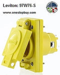 Single Outlet with Cover 20A 480V 3-Phase Yellow D3515