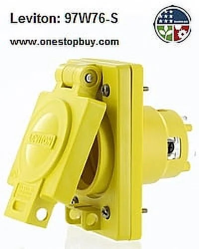Single Outlet with Cover 20A 480V 3-Phase Yellow D3515