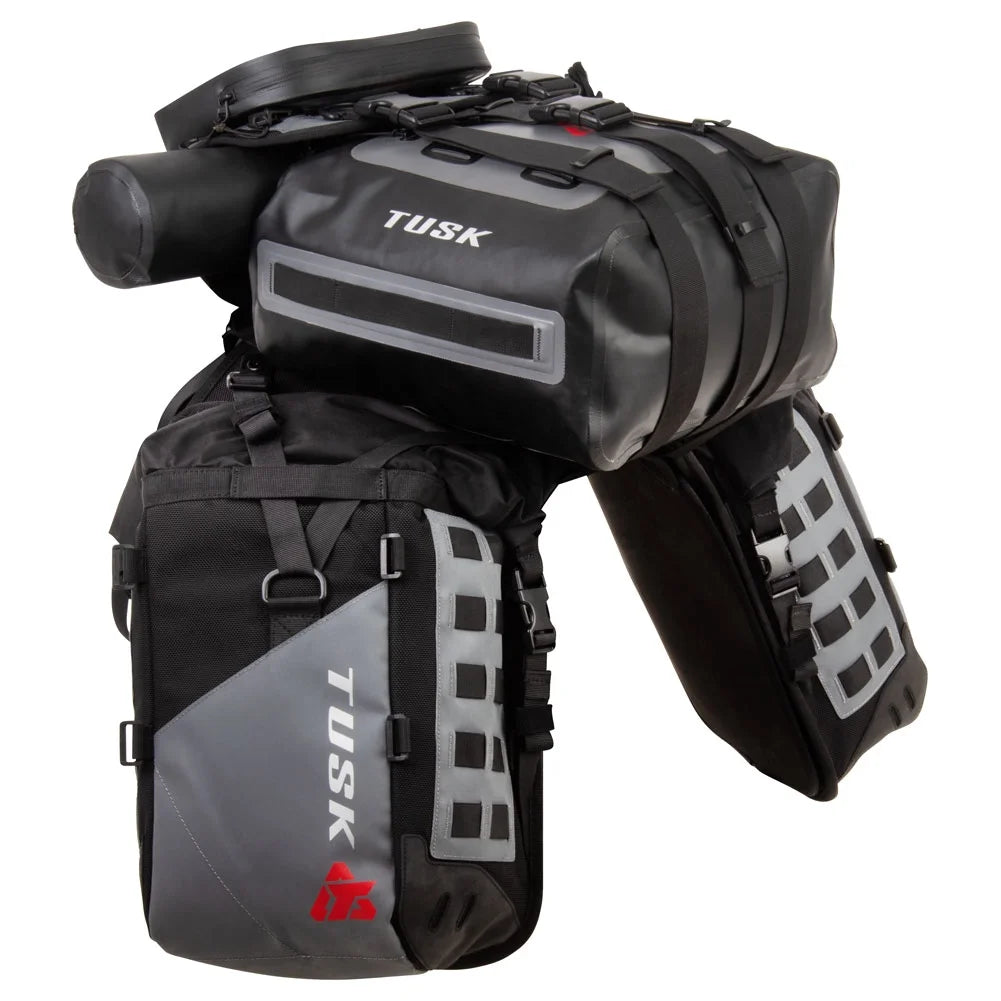 Rackless Luggage System with Dry Duffel Tail Bag Heat Shield Y6983