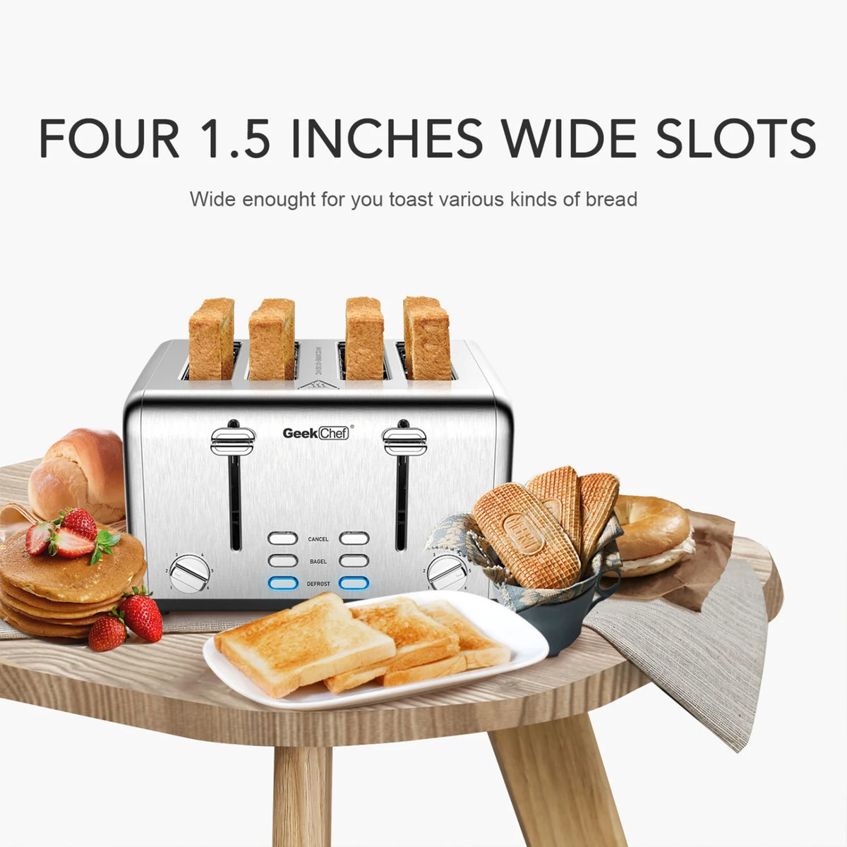 4 Slice Stainless Steel Toaster H436323