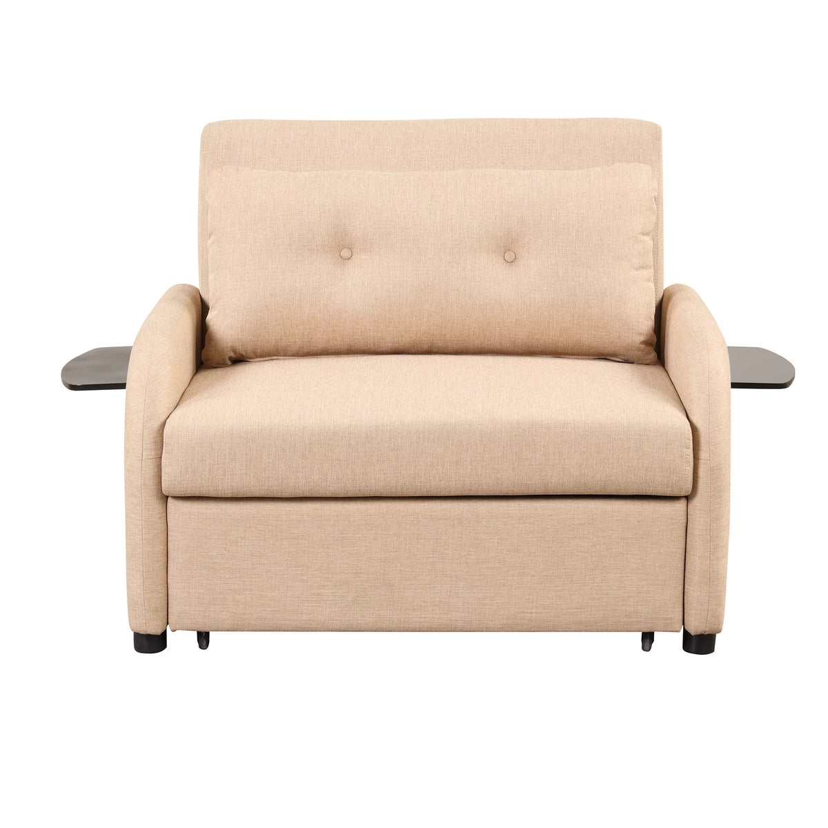 Beige 3 in 1 Pull Out Sofa Sleeper with USB Charge F433