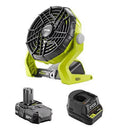 18-Volt Hybrid Portable Fan Kit with Battery and Charger T566