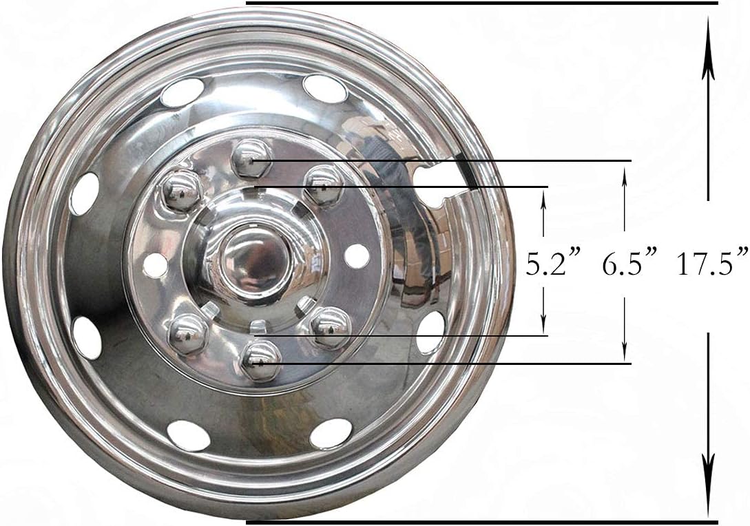 4pc 16 Polished Stainless Steel Dually Wheel Simulator C681