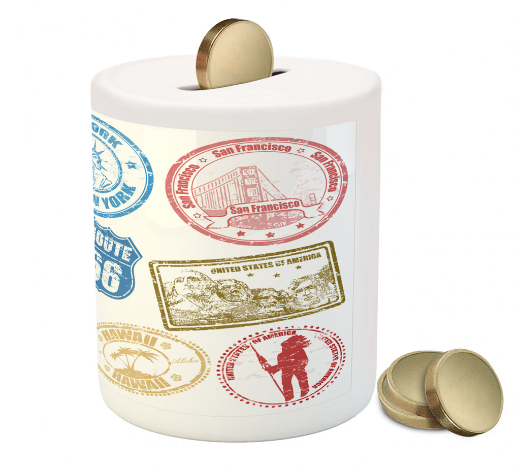 Ceramic Multicolor Piggy Bank K78954