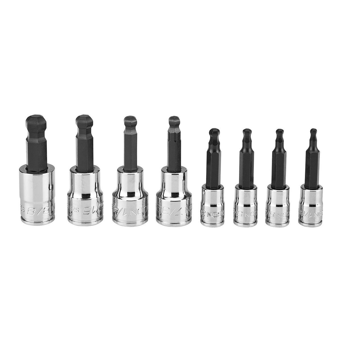1/4 in. and 3/8 in. Drive SAE Ball Hex Socket Set, 8 Piece M6185