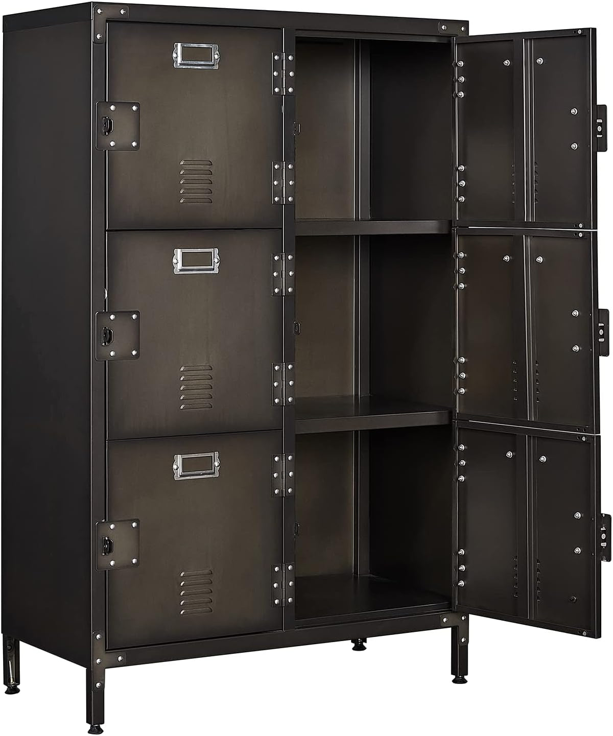 Metal Locker Storage Cabinet with Shelves and 6 Lockable Doors X20261
