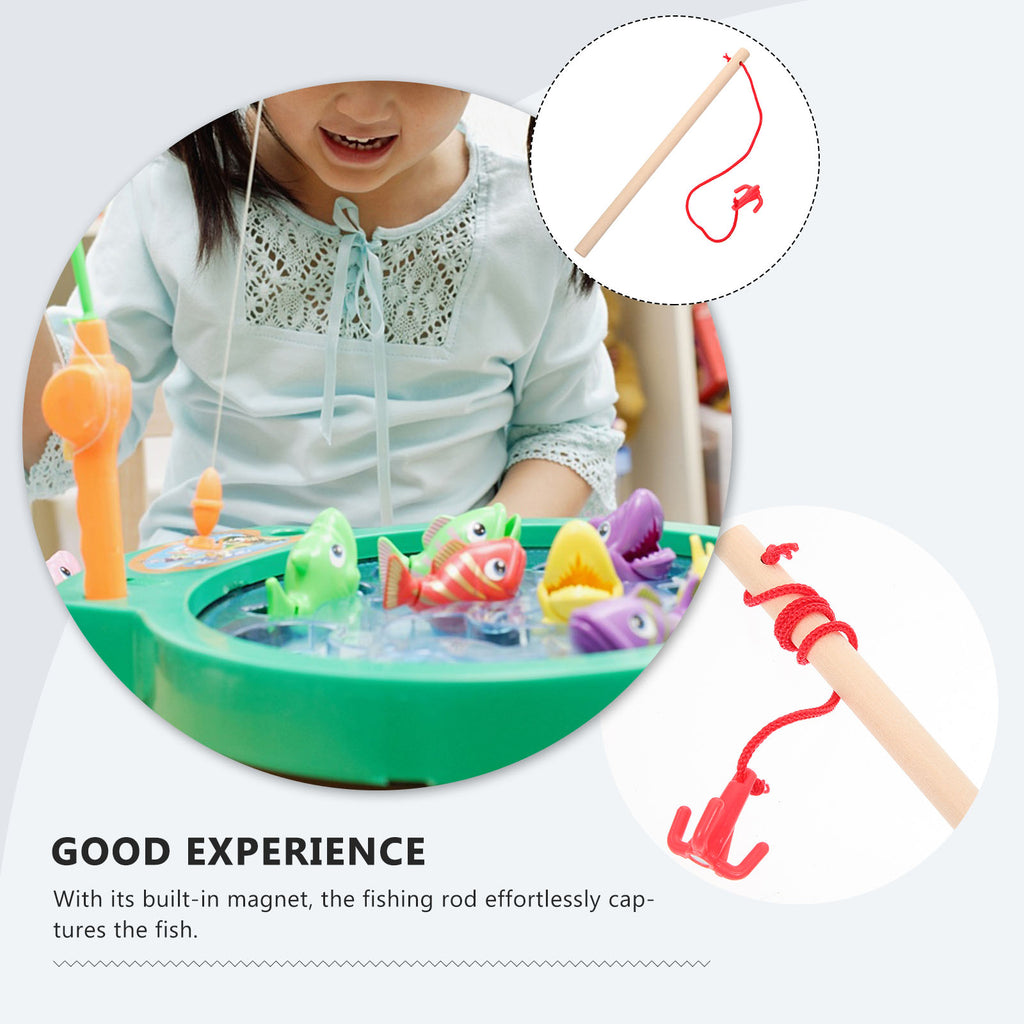4pcs Wooden Magnetic Fishing Rod Toys O7202
