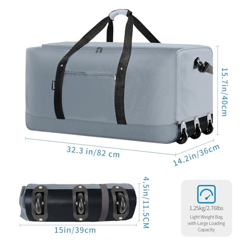 120L Foldable Rolling Duffel Bag with 3 Wheels T94895