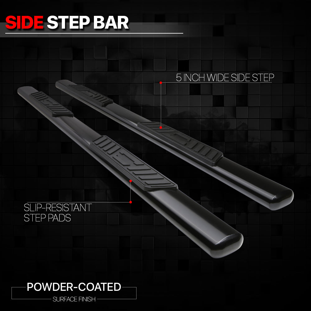 Black 5" Oval Step Nerf Bar Running Board F741600