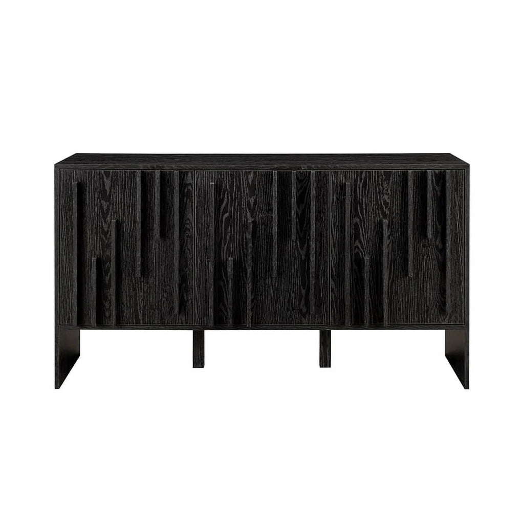55" 3-Door Wood Sideboard - Black A375787