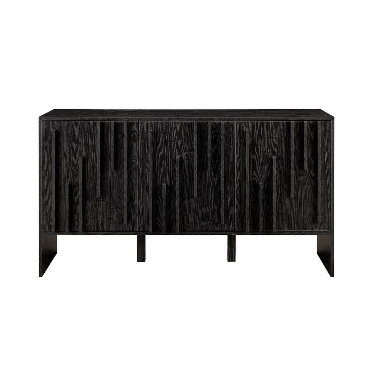 55" 3-Door Wood Sideboard - Black A375787