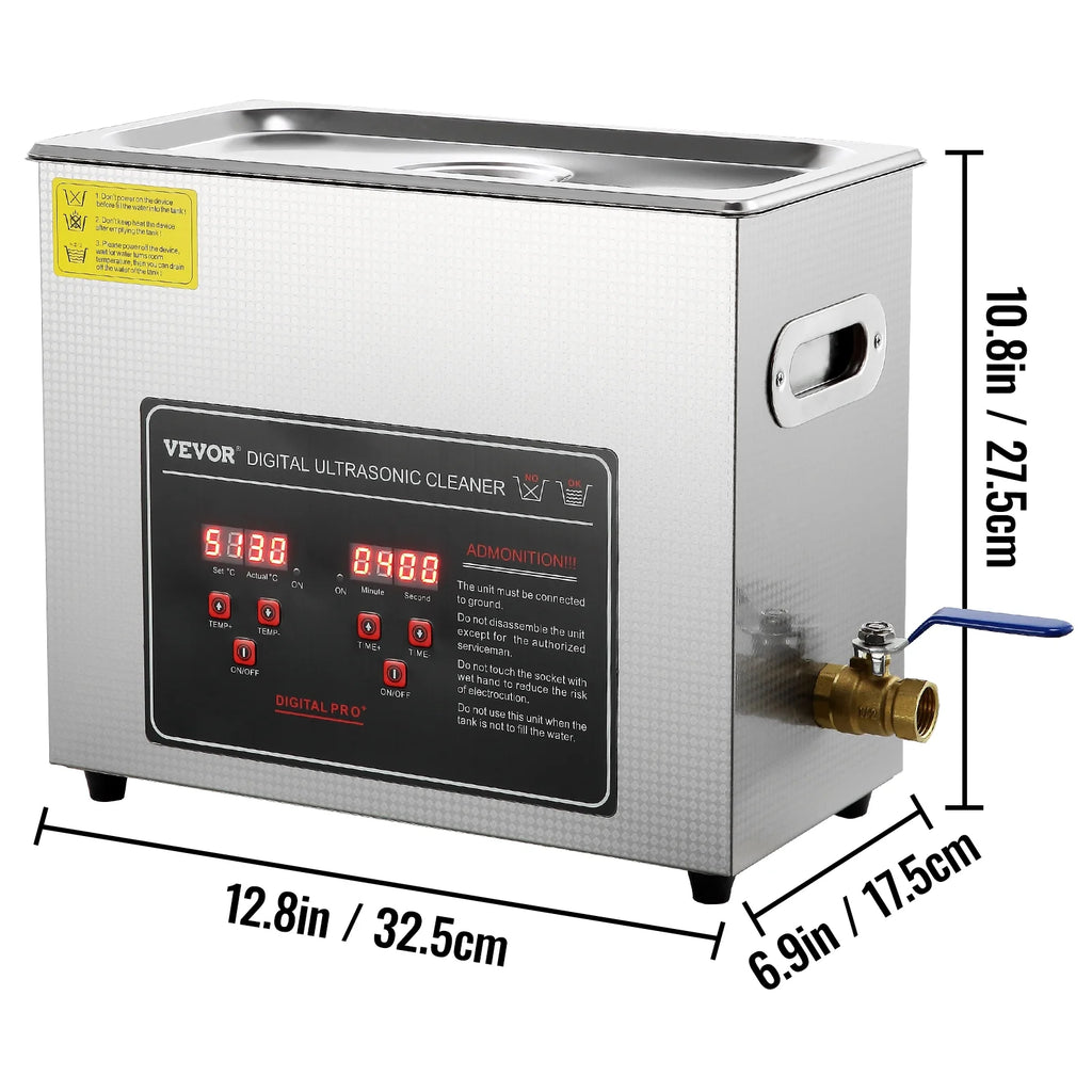 6L Ultrasonic Cleaner with Timer Heating Digital Sonic Cleaner U22773