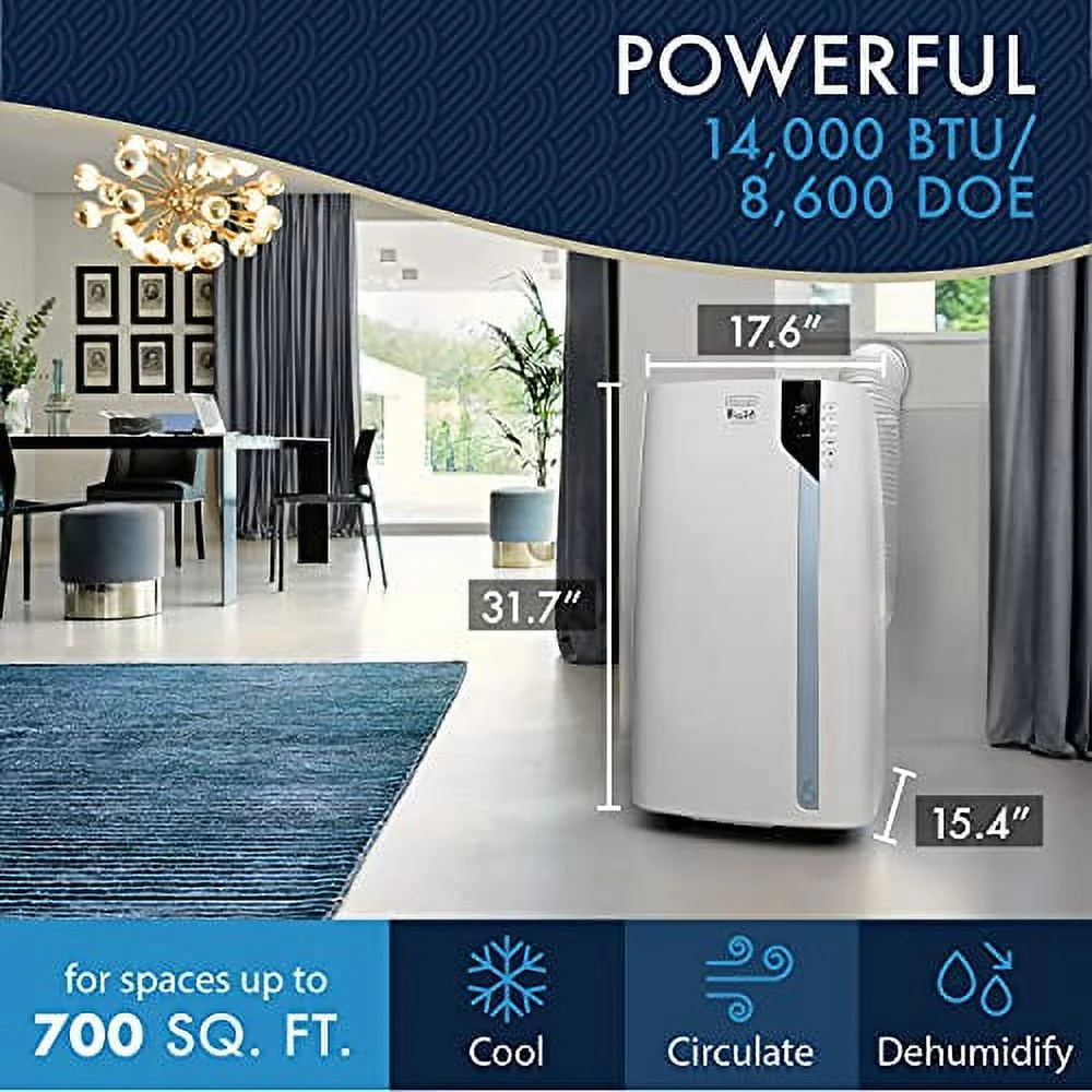 14000 BTU Portable Air Conditioner, Dehumidifier, Fan, White S545344