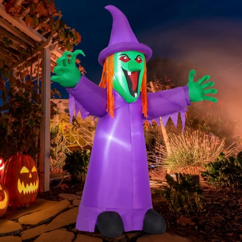 8 FT Halloween Inflatables Witch with Built-in LEDs P18080