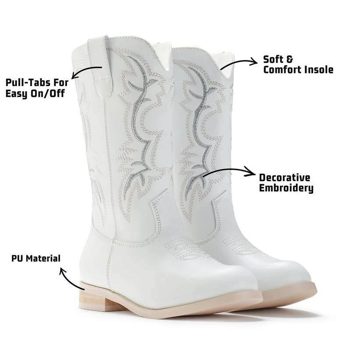 Cowgirl Boots Mid Calf Riding Shoes Q493555