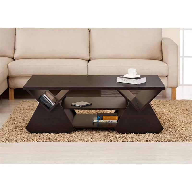Espresso Wood Storage Coffee Table O101082