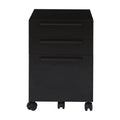 Black Engineered Wood Mobile Pedestal with Castors O2144