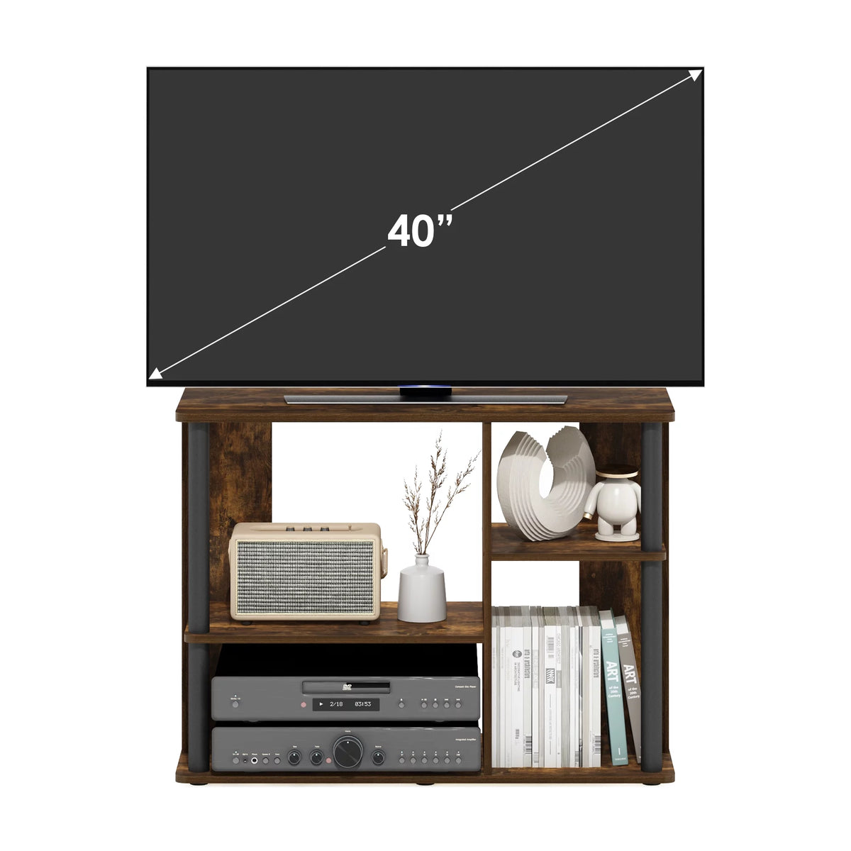 TV Stand with Plastic Poles for TV up to 40-Inch X874