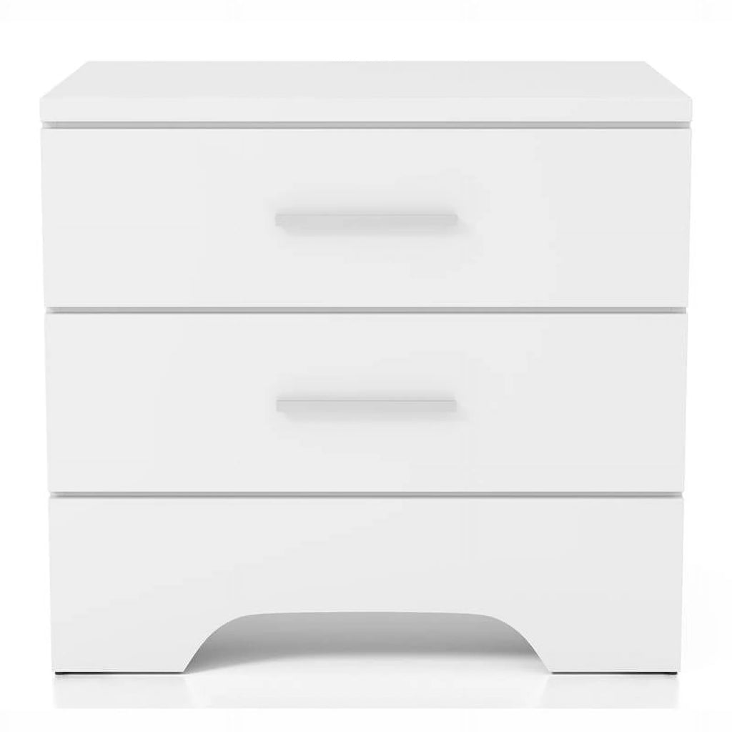 White Wood 2-Drawer Nightstand U8247