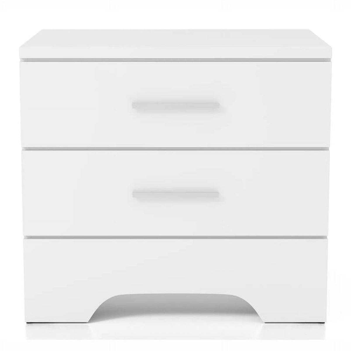 White Wood 2-Drawer Nightstand U8247