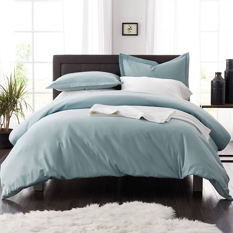 Cloud Blue Cotton Flannel Twin Duvet Cover T55665