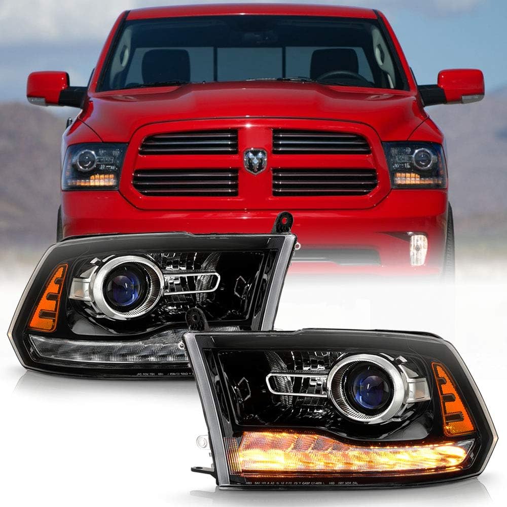 Black Headlights Headlamps Assembly Left+Right F245