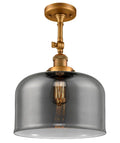 Large Bell 1 Light Semi Flush Mount LED (Brass) Q4639