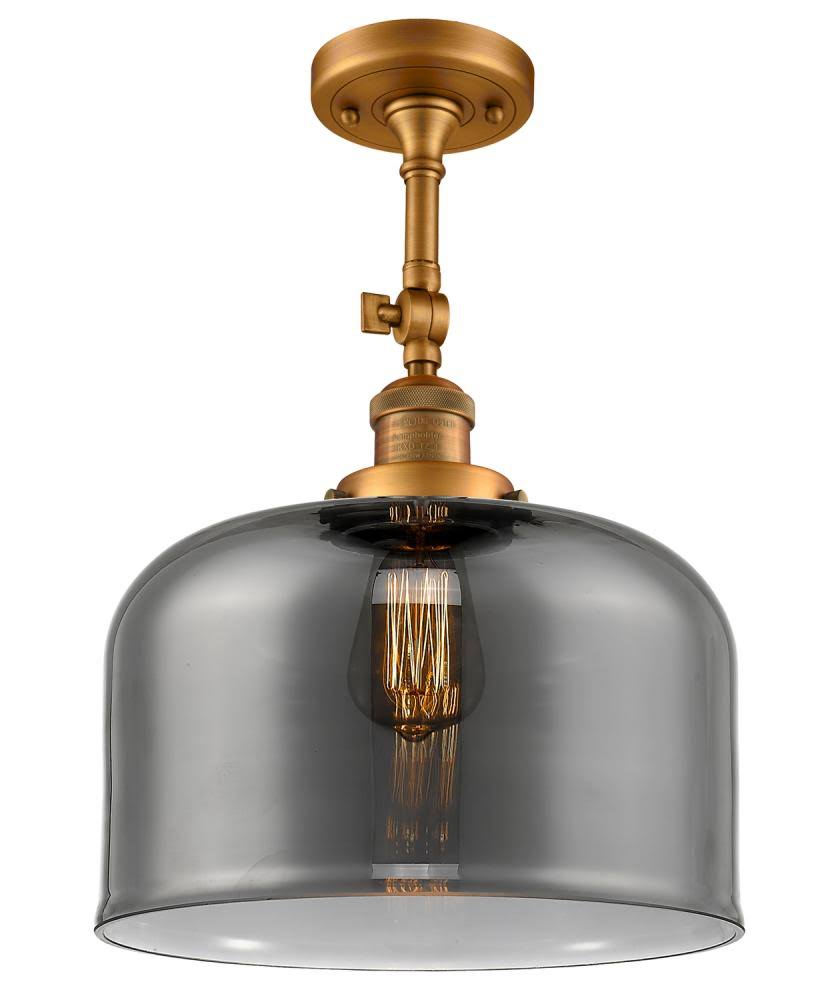 Large Bell 1 Light Semi Flush Mount LED (Brass) Q4639