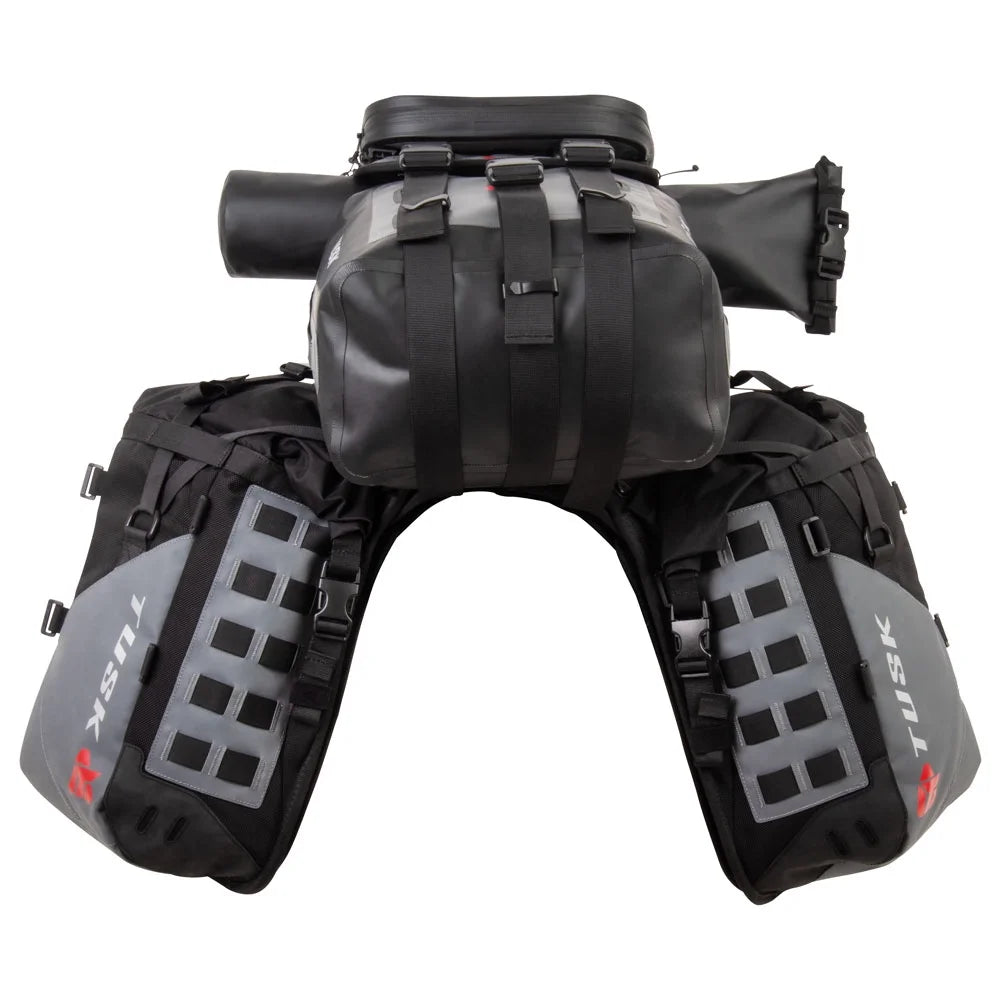 Rackless Luggage System with Dry Duffel Tail Bag Heat Shield Y6983